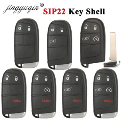 Jingyuqin sip22 lâmina inteligente remoto chave do carro escudo fob para jeep renegade bússola 3/4/5 botões auto suv keyless entrada fob caso