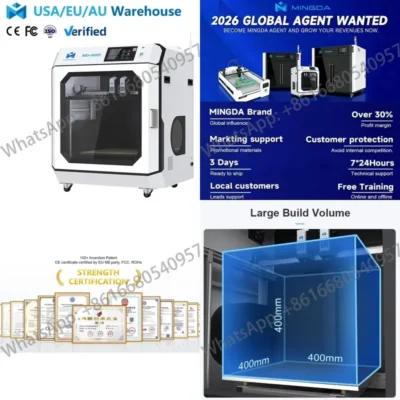 Mingda MD-400D Free Leveling Profissional FDM 3d Drucker Large Volume Digital 3d Printer Machine for Car Parts