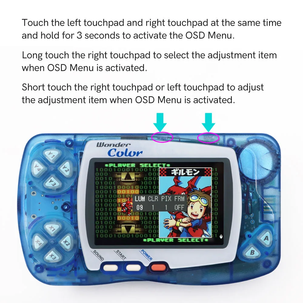 Mais novo wsc hightlight ips tela lcd kit diy backlight brilho para bandai maraiswan cor para maravilha cisne cor console de jogos - Image 3