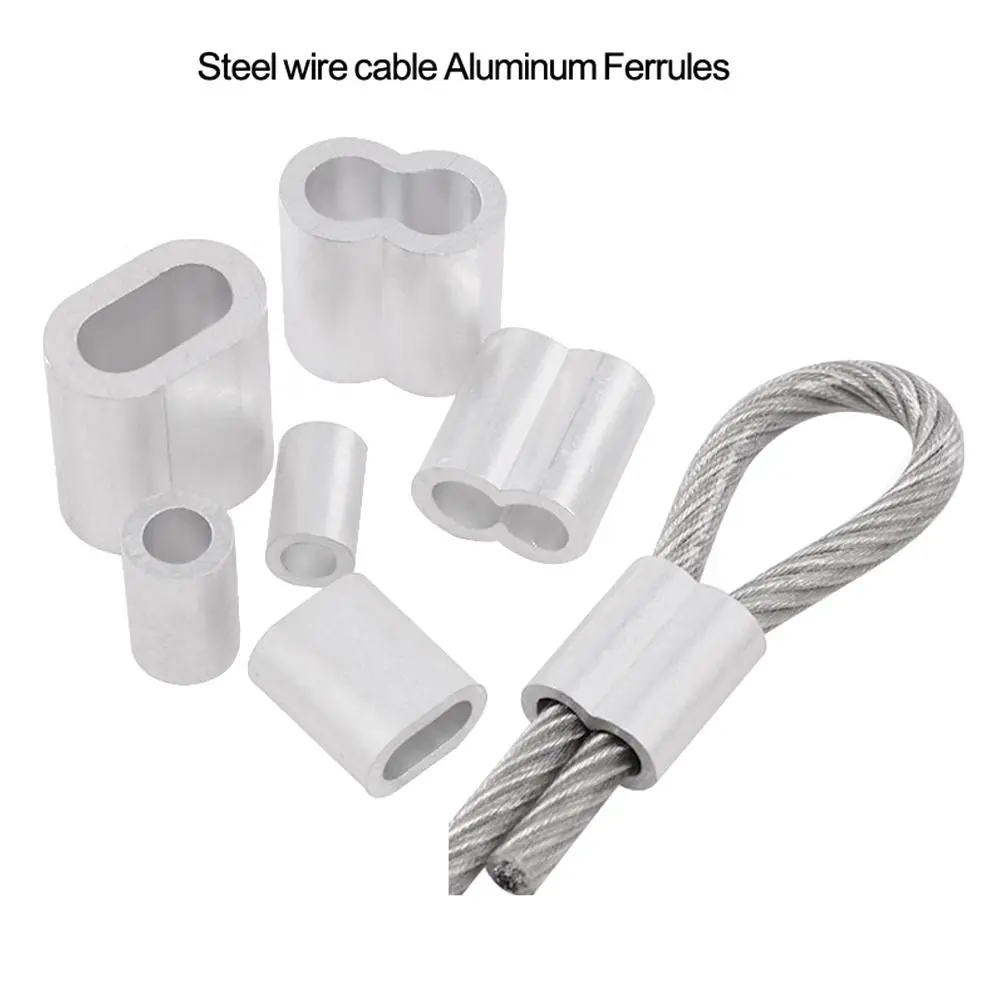 10-50 unidades de casquillos de crimpado en forma de 8 de M1 a M12, clip de fijación de doble orificio, clip para cable, ferrules de aluminio para cable, cable de acero - Image 3