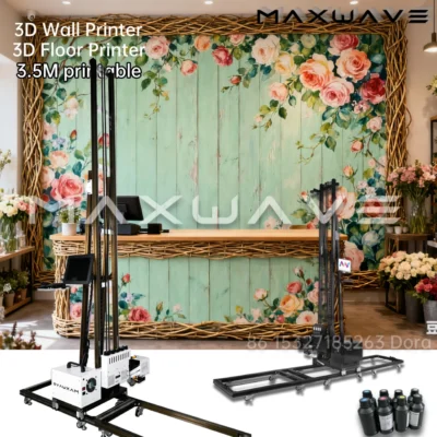 Máquina de impressão vertical de parede e piso 3D 5 7 cores UV Inkjet Printer Máquina Cimento Vidro Madeira Metal Cerâmica PVC Pintor UV