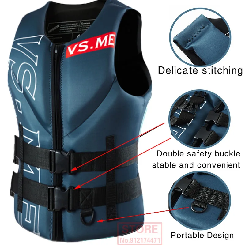 Adulto colete salva-vidas ce aprovado colete esportes aquáticos caiaque natação surf deriva adulto colete salva-vidas neoprene colete de segurança barcos de resgate - Image 2