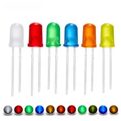 Kit de diodo led difuso 5mm, branco, vermelho, verde, azul, amarelo, laranja, 2v, 3v, conjunto de variedade de emissores de luz, circuito pcb arduino diy