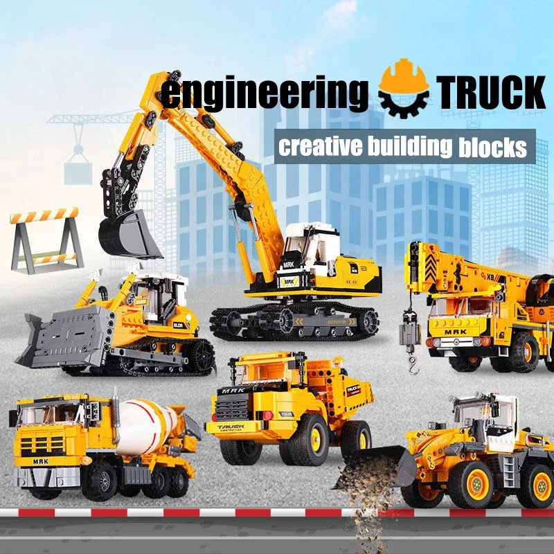 Cidade técnica moc wheelloader carro caminhão de mineração pesada guindaste blocos de construção diy engenharia escavadeira tijolos brinquedo para crianças - Image 2