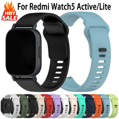 Pulseira de Silicone Original para Redmi Watch 5 Active/5 Lite Smartwatch Acessórios 22mm Esportiva Bracelete Redmi Watch 5 Lite