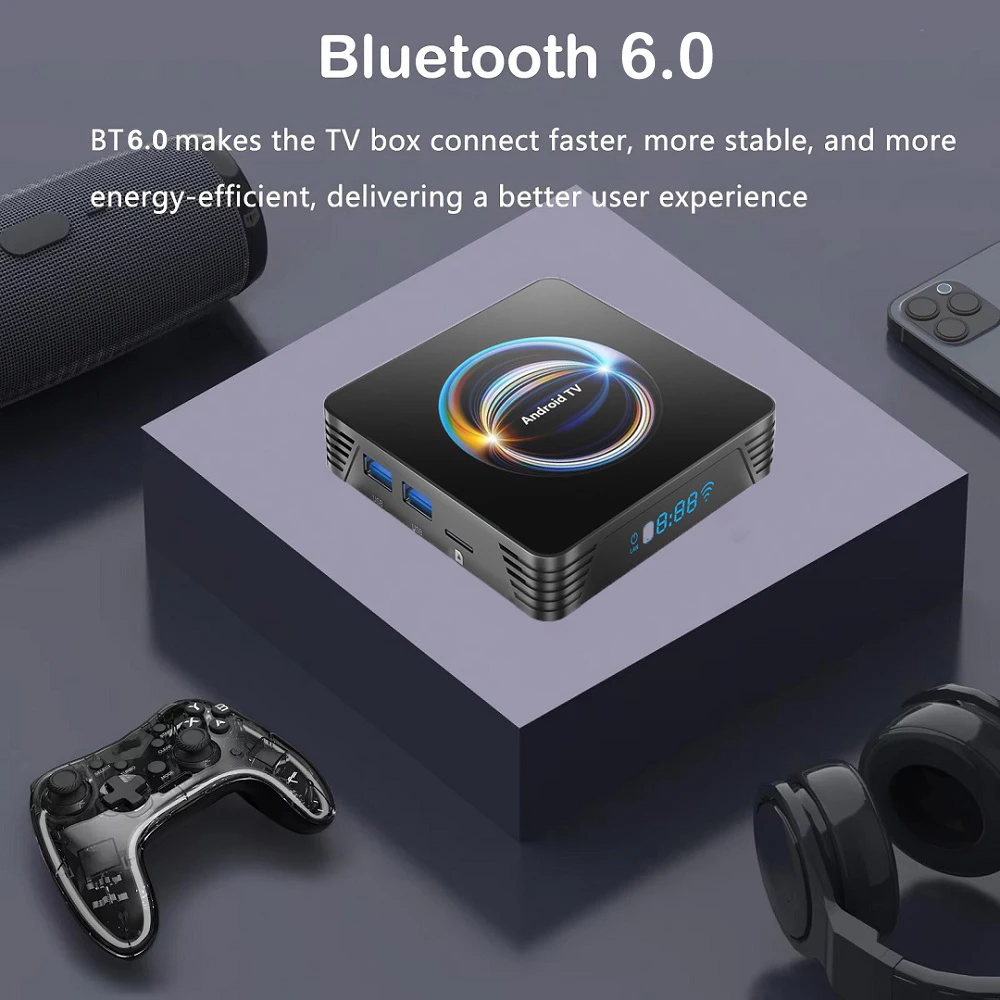 Original android 16 x66 caixa de tv inteligente 32gb 64gb 128gb 256gb rk3528 bluetooth 6.0 duplo wifi 2.4 & 5g wifi6 8k vídeo av1 media player - Image 4