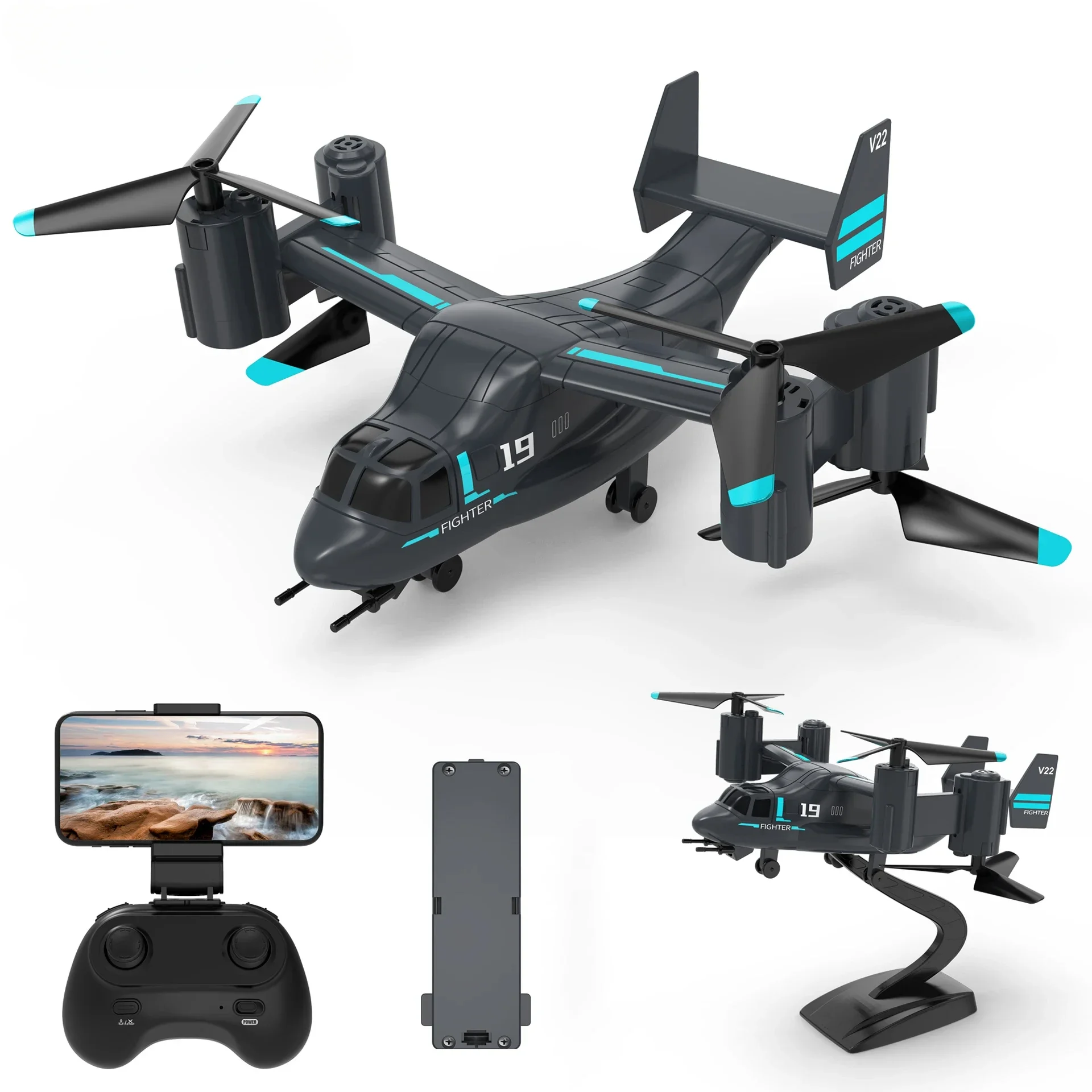 Remote Control Helicopter Brushless Motor RC Drone Fighter Uav Land Air Mode Electronic Rc Aircraft Kids RC Plane Toys Gift