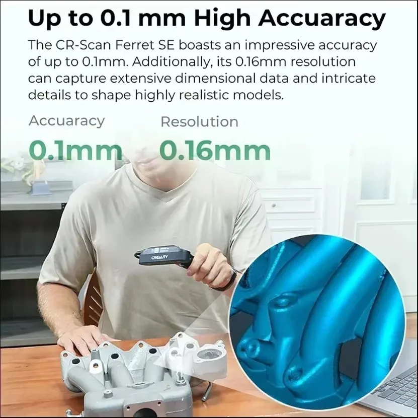 Scanner 3D Portátil Creality CR-Scan Ferret SE com Escaneamento Rápido em Cores Completas a 30FPS, Precisão de 0,05mm e Dispositivo de Modelagem 3D de 24 bits - Image 6