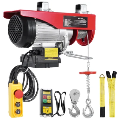 VEVOR Polipasto Eléctrico Carga de 600 kg Cabrestante Eléctrico 230 V Control Remoto Inalámbrico y con Cable de 4,2 m Parada de Emergencia Polipasto Elevador para Garaje, Almacén, Fábrica