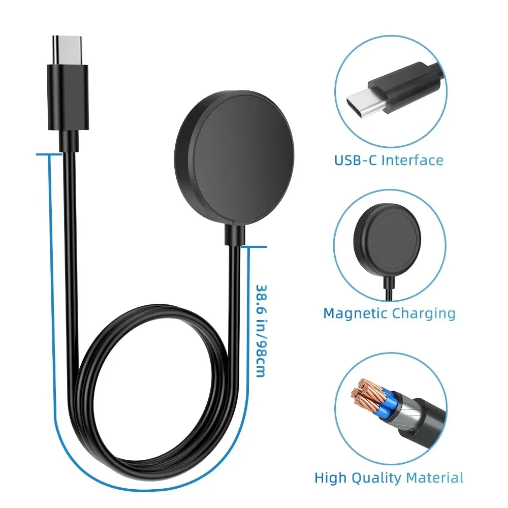 Para samsung galaxy watch 7/6/6 clássico/5/5 pro/4/4 carregadores clássicos USB-C carregador relógio inteligente acessórios carregador de substituição - Image 2