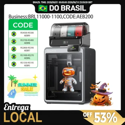 【Do Brasil】CREALITY K2 Combo Speedy Impressora 3D 600 mm/s Câmera AI de alta velocidade FOC Servostepper Motores 260 * 260 * 260 mm com CFS