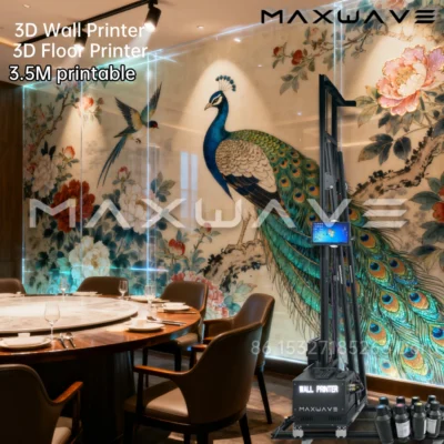 Máquina de impressão de parede 4K Impressora UV vertical de parede e piso 3D/6D Importação automática de dados | Perfeito para negócios de personalização