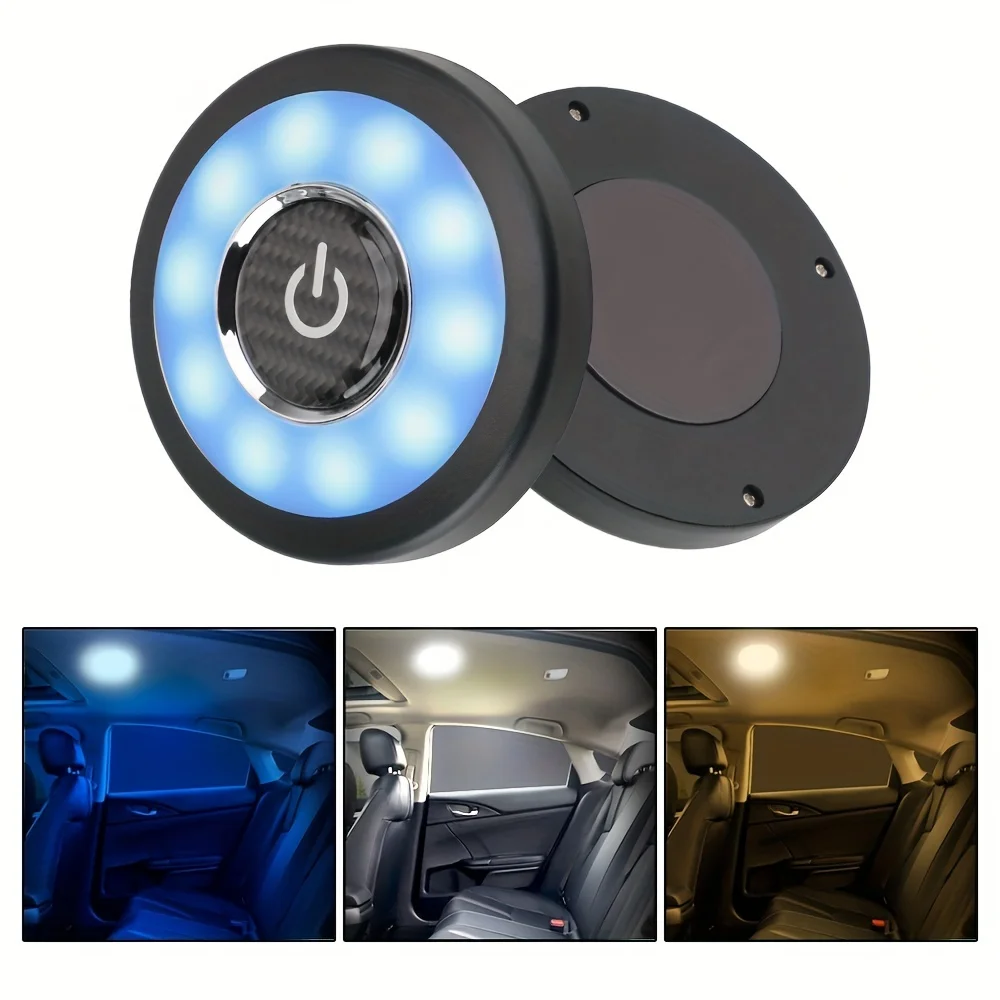 Led noite banco traseiro do carro kits de luz teto cúpula quadrada veículo interior lâmpada do teto magnético led luz leitura interior do carro - Image 4