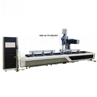 Centro de Usinagem CNC Industrial de 4 Eixos para Perfis de Alumínio, Máquina para Fabricação de Cortinas, Janelas e Portas