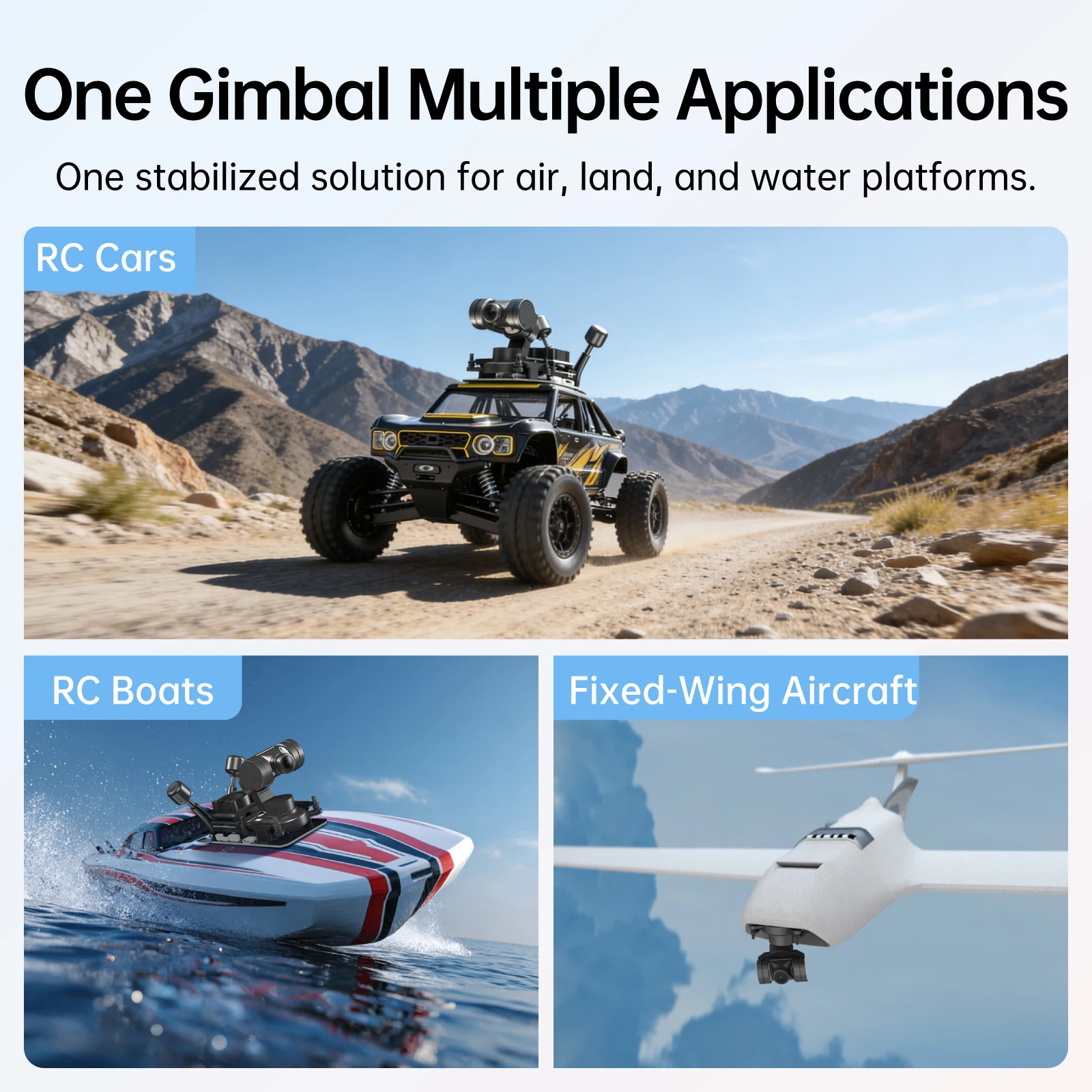 CADDXFPV Gimbal GM1/GM2/GM3 (sans caméra) Système de suivi de tête FPV Série GM pour caméra FPV RC 19 mm Lunettes Walksnail Avatar HD L/X - Image 2