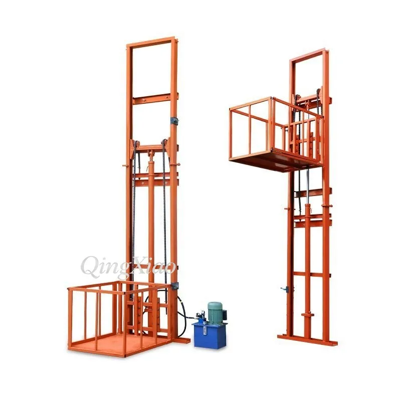 Elevador Hidráulico Eléctrico de Carga, Plataforma Elevadora Doméstica, Elevador Simple con Riel Guía Pequeño, Elevador para Almacén o Fábrica - Image 3