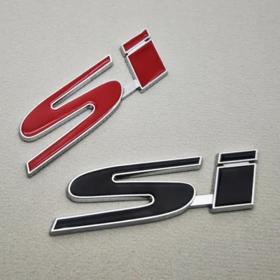 Emblema 3D de Metal para Carro, Logotipo Si para Porta-Malas Traseiro, Para-lama Lateral, Grade Dianteira, Adesivo Si para Civic Accord Jazz, Acessórios