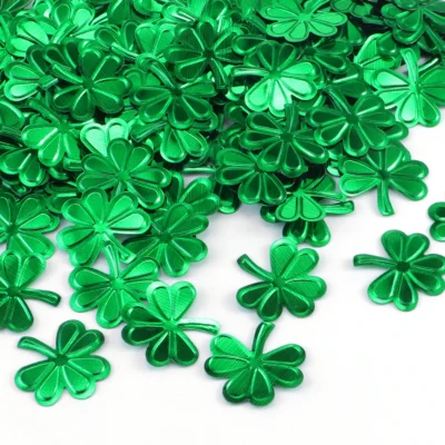 15g/30g decoração de mesa do dia de São Patrício lantejoulas pvc verde trevo confetes para festival irlandês festa de férias decoração de casa