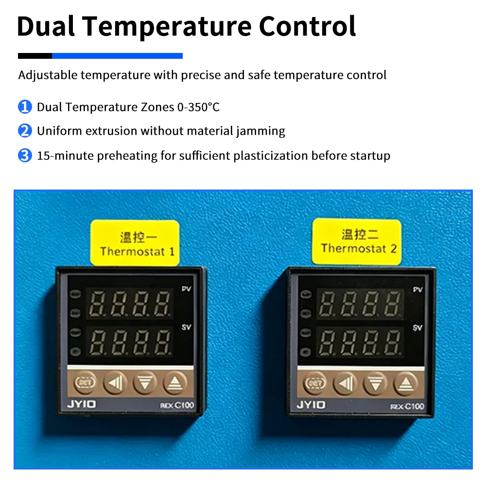 Extrusora de Plástico de un Solo Tornillo, 500-1000g por hora, 110V/220V, Equipo de Laboratorio para Producción de Filamento 3D Reciclado, para Uso Doméstico y DIY - Image 5