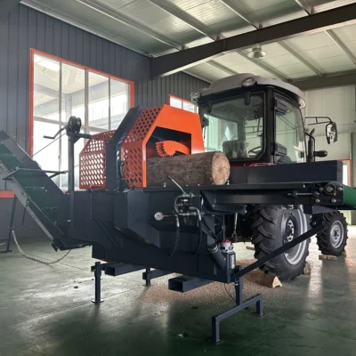 Máquina Agrícola Accionada por Toma de Fuerza (PTO) para Procesamiento de Leña con Mesa de Alimentación por Cadena