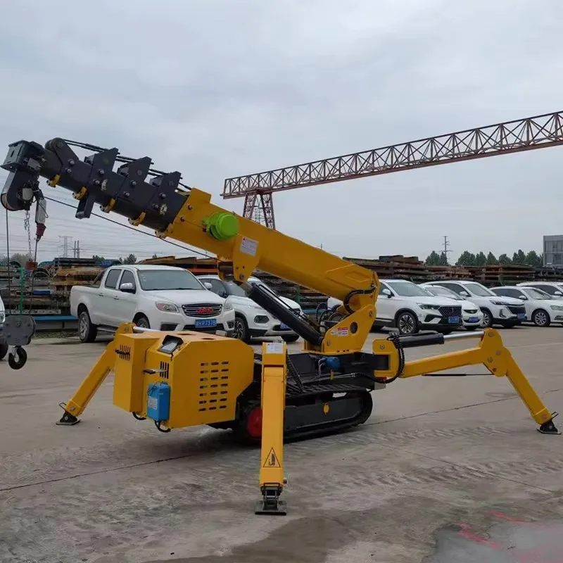 Grúa móvil de la grúa hidráulica de la grúa del araña de la accionamiento 8T para las obras de construcción