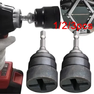 Adaptador de Soquete para Macaco Tipo Tesoura Universal em Aço Cromo Vanádio para Furadeira de Impacto Elétrica, Chave Catraca e Ferramenta de Elevação Automotiva