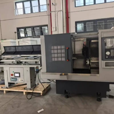 Centro de torneado CNC, torno CNC CK46 con alimentador de barras, bancada inclinada, alta precisión, pequeño, de servicio pesado, torreta, precio económico, directo de fábrica.