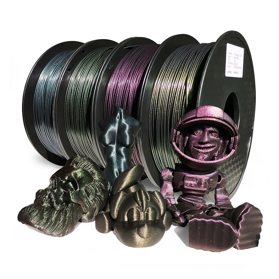 Filamento para Impressora 3D Glitter PLA 1.75mm 1kg 500g 250g Filamento Mágico PLA Material de Impressão 3D Filamento de Sublimação Dourado Verde - Image 3