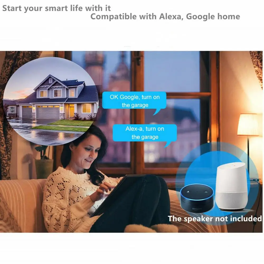Wofea WiFi Smart Garage Door Opener Controller DC12 DC24V Wrok with Alexa and Google Home 2.4G APP NO Need Gateway - Image 2