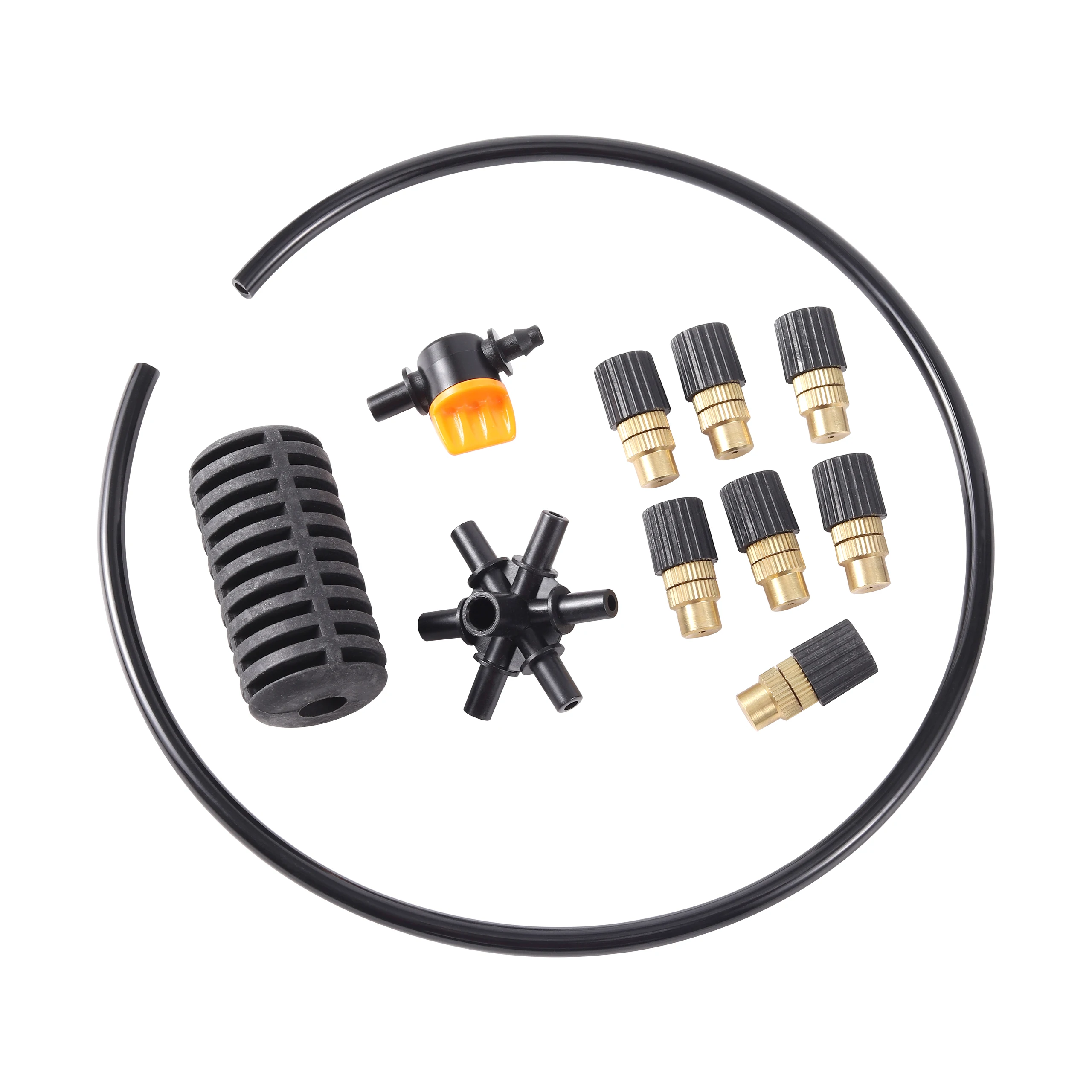 Kit de bico de nebulização de cobre ajustável, 4/5/6/7 vias, sistema de irrigação por atomização de jardim, kit de água, resfriamento, umidificação, sprinkler - Image 5