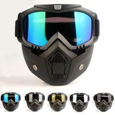 Bicycle Helmet Full Face Anti-fog Mask Helmet Full Head Gear Paintball Mask with Mouth Filter Safety Goggle Hunting Gear