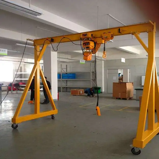 High Quality Strong Box Model Girder 10T Wire Rope Hoist Chain Hoist Mobile Portable Gantry Crane With Wheels - Image 6
