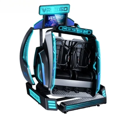 Máquina de Jogo VR com 2 Assentos, Simulador de Voo em Realidade Virtual 360, Equipamento de Diversão VR, Simulador de Montanha-Russa 7D 9D 12D