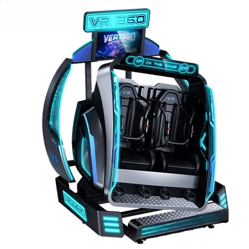 Máquina de Jogo VR com 2 Assentos, Simulador de Voo em Realidade Virtual 360, Equipamento de Diversão VR, Simulador de Montanha-Russa 7D 9D 12D