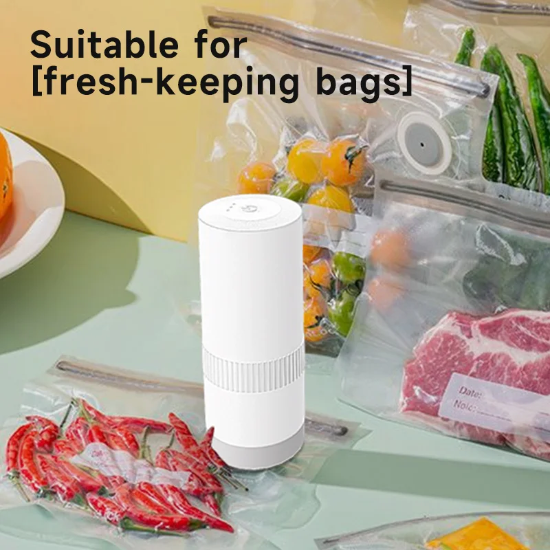 Seladora a vácuo portátil para cozinha, selagem a vácuo de alimentos, removedor de ar portátil para sacos sous vide, sacos de armazenamento de roupas, recipientes - Image 3