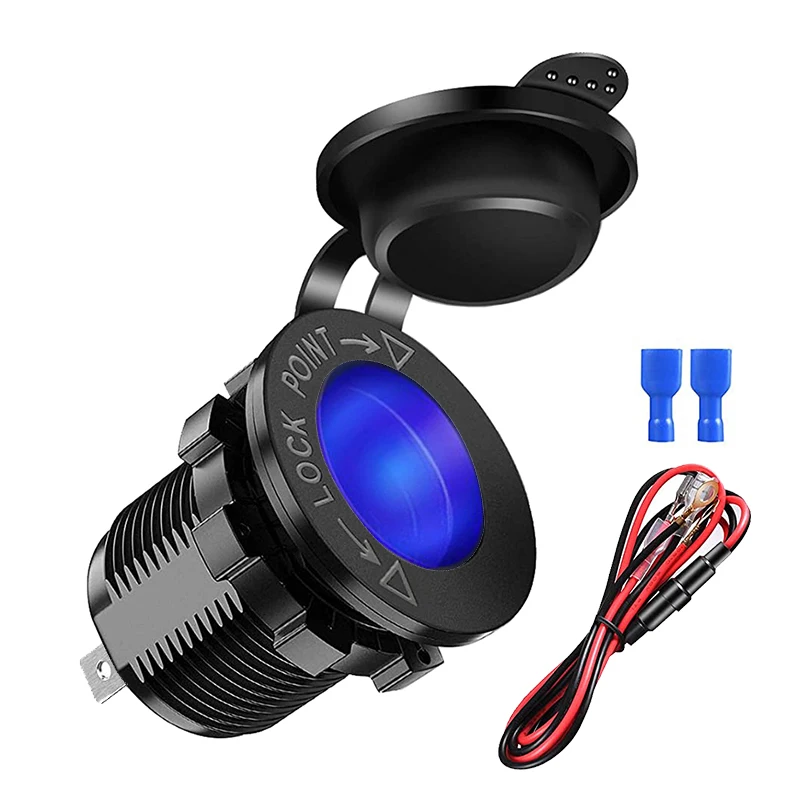 12v/24v tomada de isqueiro do carro à prova dwaterproof água marinho atv rv isqueiro tomada fonte alimentação soquete adaptador tomada