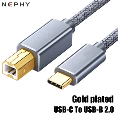Gold plated USB B to Type C Cable For Printer Scanner Electric Piano Organ Keyboard High Speed USBC USBB 2.0 1m 2m 3m Data Cord