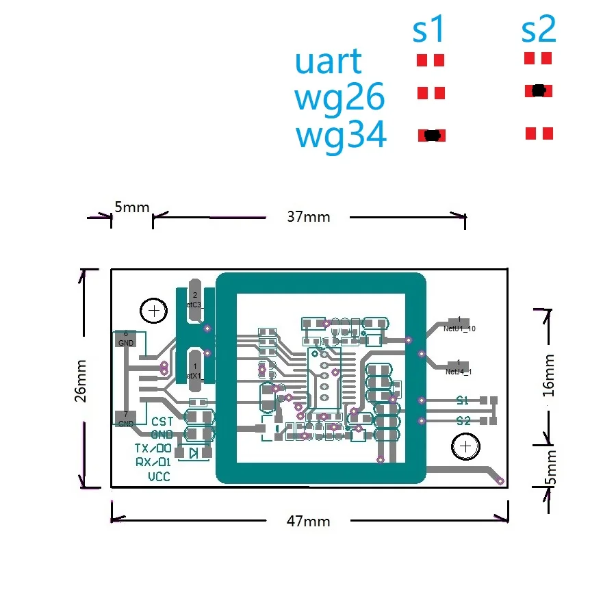 Double Frequency 125khz 13.56mhz RFID Card Reader Module Wiegand Uart TTL - Image 3