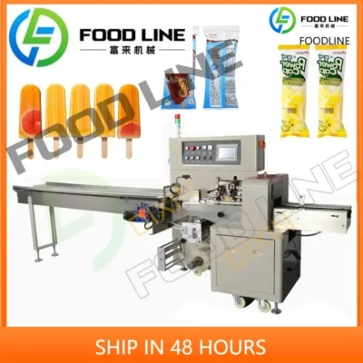 Máquina Automática Personalizada para Envasado de Paletas de Hielo, Máquina para Empacar Helados, Máquina para Envolver con Film