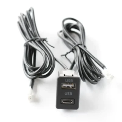 Montagem no painel do carro usb + TYPE-C porta painel interface extensão 145cm cabo adaptador painel do carro navegação do veículo tomada usb