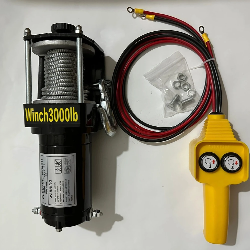 Guincho elétrico, carro 12V, talha elétrica 24V, guincho elétrico para veículo, guincho montado em veículo, guindaste pequeno, 3000 libras - Image 6