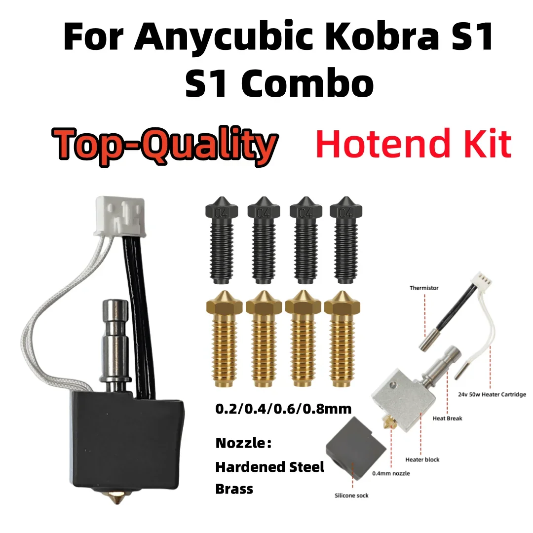 Kit Hotend Anycubic Kobra S1/S1 Combo: Bico de Aço Temperado e Latão, Acessório de Impressão de Alta Velocidade 24V 50W, Compatível com Anycubic Kobra S1C - Image 8