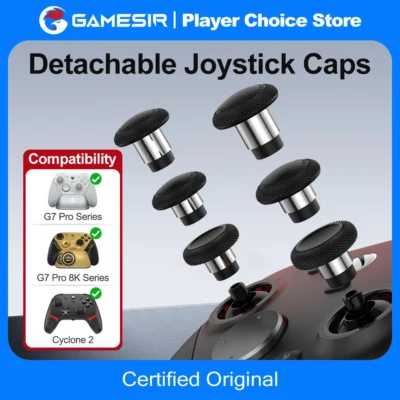 GameSir Joystick Caps for G7 Pro G7 Pro 8K Cyclone 2 Gamepad Accessories 3 Pairs Personalized Caps Smooth Steel Ring Control