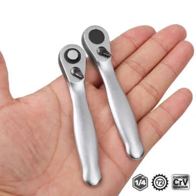 Mini Chave Catraca 1/4 Dupla Face com Soquete de Troca Rápida, Chave de Fenda e Conjunto de Chaves de Torque Hexagonais