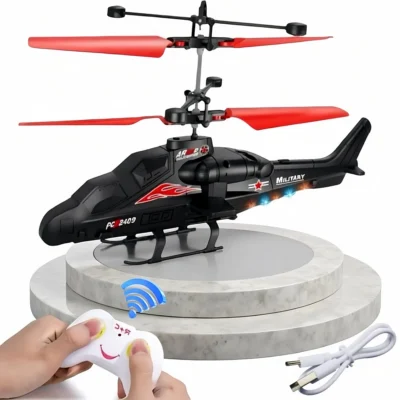 Brinquedo de helicóptero de controle remoto mágico controlado à mão 360 ° Mini drone UFO giratório com luzes LED divertido presente de aniversário interativo