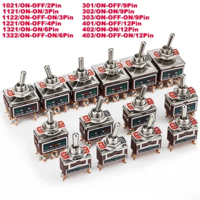 Interruptor de alternância de alta corrente 2/3/4/6/8/9/12 pinos, reinicialização automática/interruptor de travamento automático, pino de cobre 32a 250vac, botão de pressão