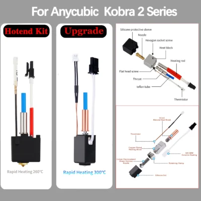 Hotend kit for Anycubic Kobra 2 Kobra 2 Series Neo Pro/Plus/Max Hot End Kit 24V 60W NTC 100K Kobra 2 Plus/2 Max/2 Neo/2 Pro