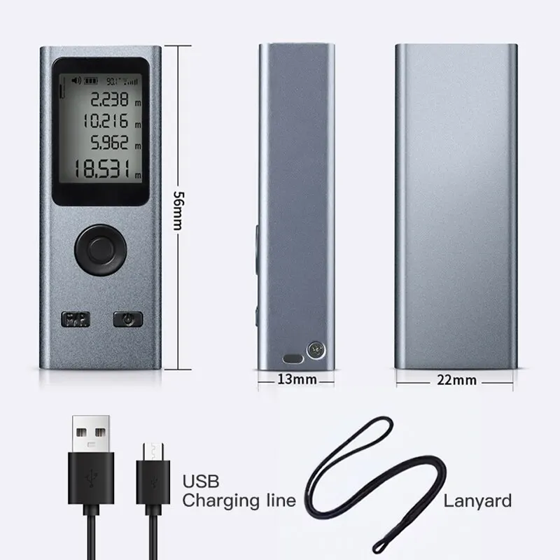 Mini telêmetro laser 30m medição de alta precisão distância a laser 24g usb recarregável medidor de distância portátil inteligente portátil - Image 6