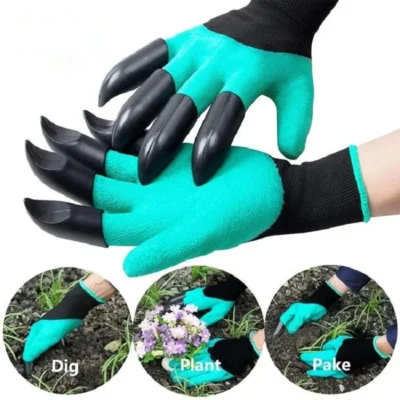 Luvas de jardinagem com garras, respiráveis, à prova d'água, trabalho, escavação, plantio, resistente a picadas, antiderrapante, proteção para casa, luvas de látex