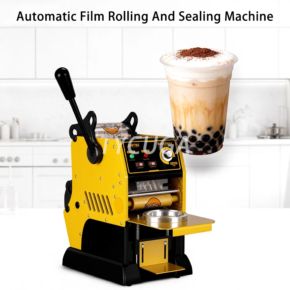 Máquina seladora de copos de 18cm, semiautomática, seladora de bebidas, papel manual/filme plástico, seladora de copos para uso comercial, 220v - Image 2
